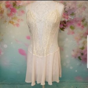 Vintage 90s SeductiveWear by Cinema Etoile Lace Polka Dot Slip Nightgown XL